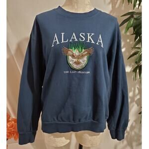 Forever 21 Alaska The Last Frontier Embroidered Crewneck Sweatshirt Size M Eagle